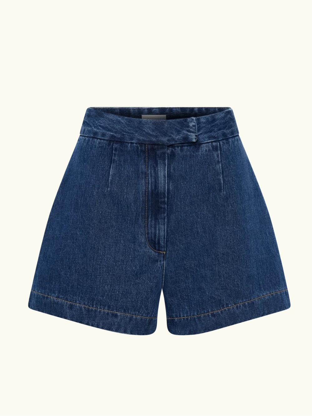 Meshki Dark Blue High-Waist A-Line Denim Shorts